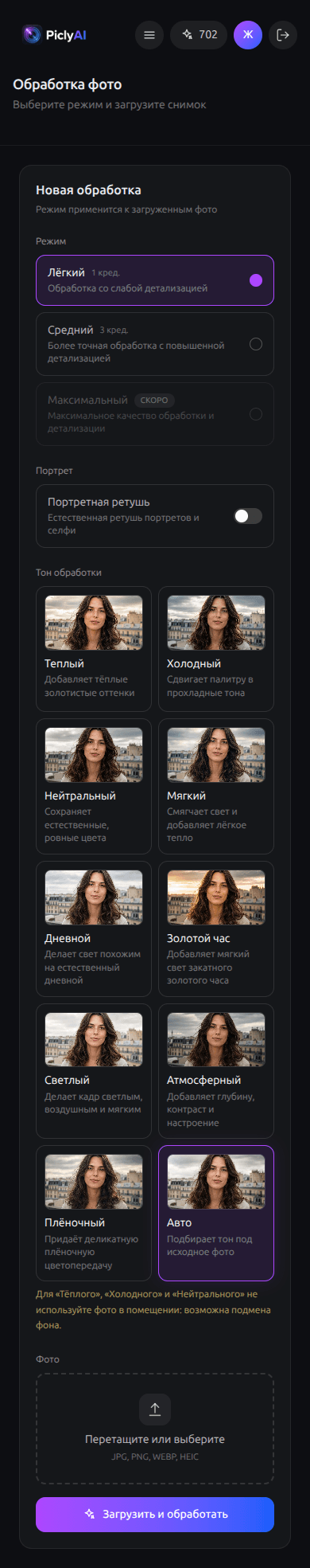 Проект «PiclyAI — AI-сервис художественной обработки фотографий», изображение 2